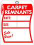 T72501 Carpet Remnants Tag